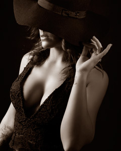 glamour girl in a sexy hat