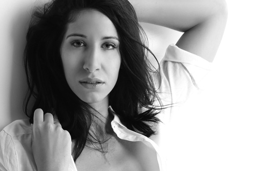 BW moody acting headshot