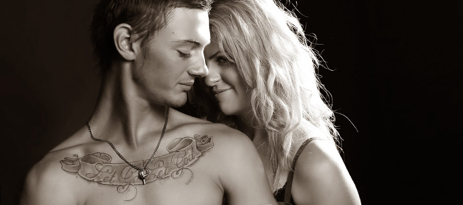Young couple with tattoos