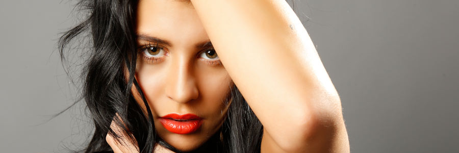 Young model close up