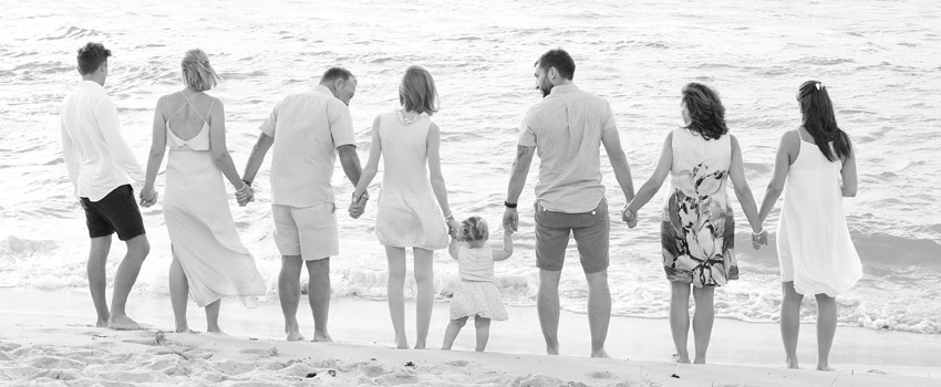 Family at the beach
