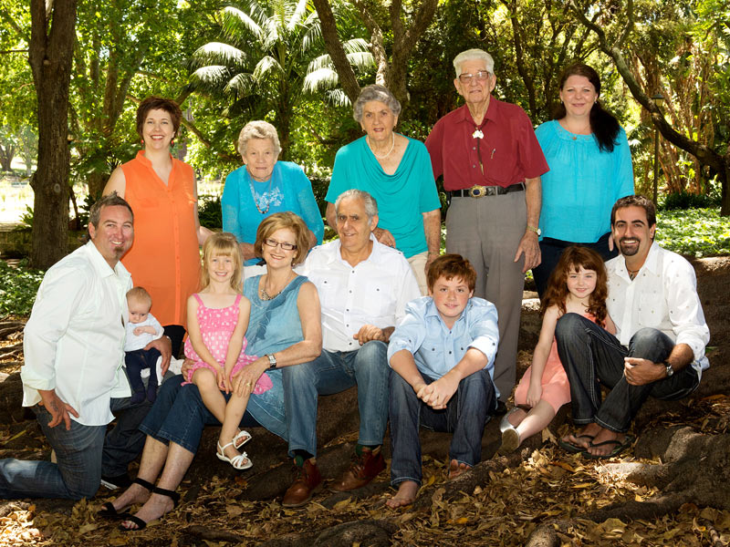 Extended family outdoor portrait